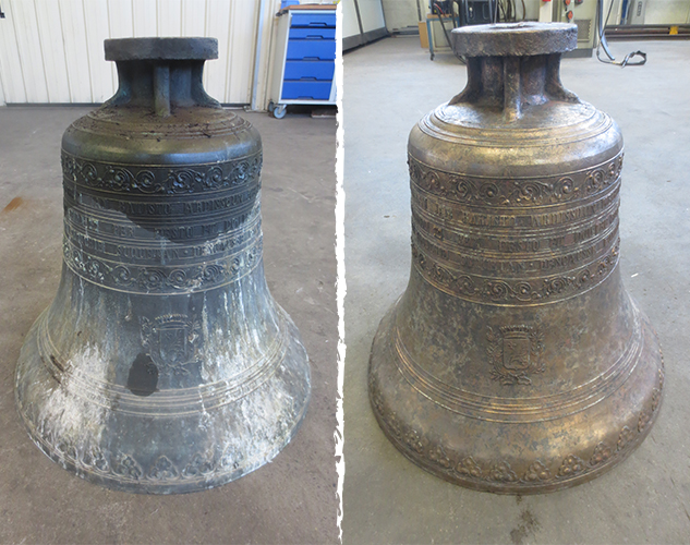 Prima / dopo il restauro di campane Cannes - Francia
