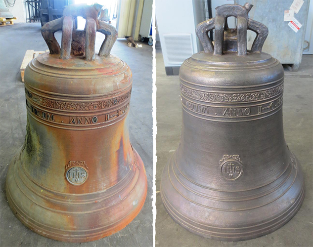 Prima / dopo il restauro di campane Toulouse - Francia