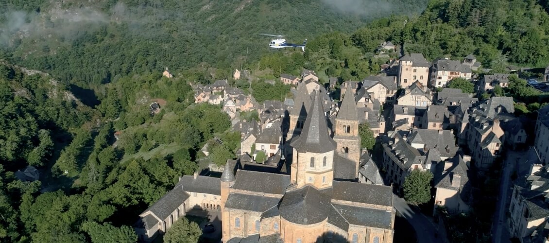 Abbey church Sainte-Foy de Conques, Conques - France Abbey church Sainte-Foy de Conques, Conques - France