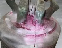 Dye penetrant inspection of bells Dye penetrant inspection of bells